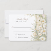 Elegant Daisies Wedding RSVP Card Einladung (Vorderseite)