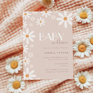 Elegant Daisy Baby in Bloom Baby Shower Einladung