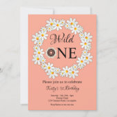 Elegant Daisy Birthday Party Wild One 1. Geburtsta Einladung (Vorderseite)