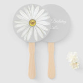 Elegant Daisy Blume auf Light Silver Gray Geburtst Fächer (Vorne und Hinten)