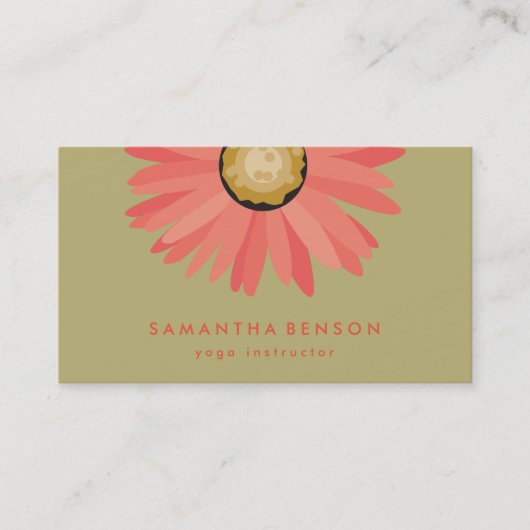 Elegant Daisy Blume Logo Yoga Visitenkarte (Vorderseite)