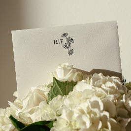 Elegant Daisy Blume Monogram Wedding Gummistempel