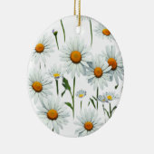 Elegant Daisy Boho Floral Christmas Keramik Ornament (Rechts)