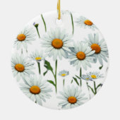 Elegant Daisy Boho Floral Christmas Keramik Ornament (Hinten)