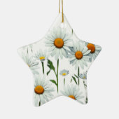Elegant Daisy Boho Floral Christmas Keramik Ornament (Rechts)