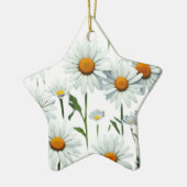 Elegant Daisy Boho Floral Christmas Keramik Ornament (Links)