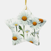 Elegant Daisy Boho Floral Christmas Keramik Ornament (Hinten)