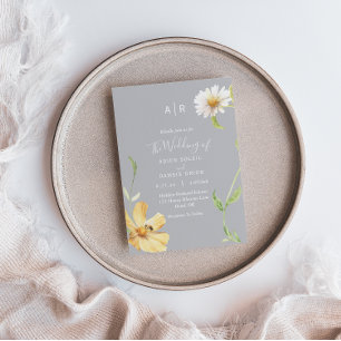 Elegant Daisy   Einladung zur Hochzeit in Gray Mon