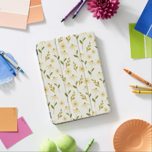 Elegant Daisy Floral Design Elfenbeingrüne Zweigst iPad Air Hülle