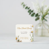 Elegant Daisy Floral Wedding Makeup Artist Quadratische Visitenkarte (Stehend Vorderseite)