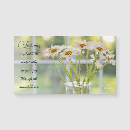 Elegant Daisy Fotografy Joy Inspirational Magnet (Vorderseite)