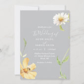 Elegant Daisy | Graue Details in einer Hochzeit Einladung (Vorderseite)