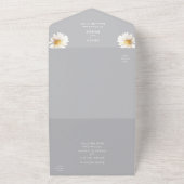 Elegant Daisy | Graue Ganze in einer Hochzeitseinl All In One Einladung (Außenbereich)