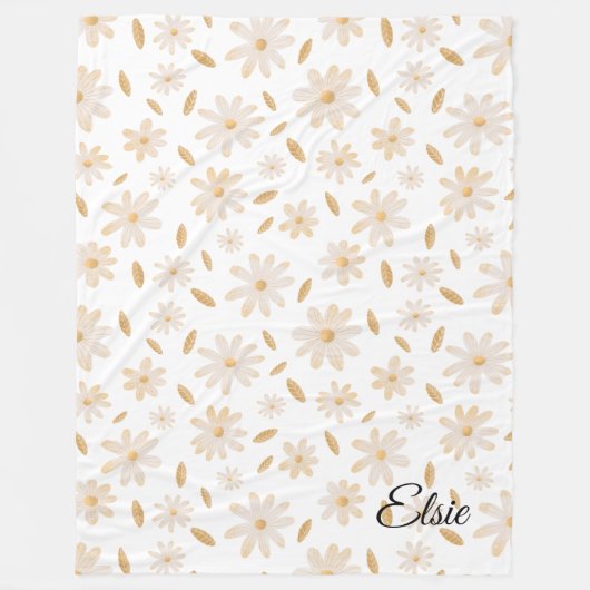 Elegant Daisy Hues Personalisiert Fleece Blanket (Vorderseite)