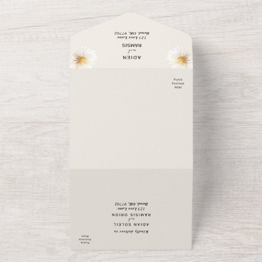 Elegant Daisy in einer Hochzeit All In One Einladung (Außenbereich)