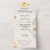 Elegant Daisy in einer Hochzeit All In One Einladung (Innen Boden)