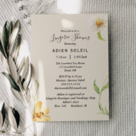 Elegant Daisy Lingerie Dusche Einladung