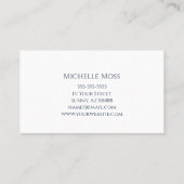 Elegant Daisy Navy Blue Floral Designer Visitenkarte (Rückseite)