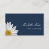 Elegant Daisy Navy Blue Floral Designer Visitenkarte (Vorderseite)