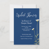 Elegant Daisy Navy White Script Striped Bridal (Vorderseite)