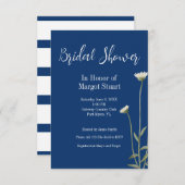 Elegant Daisy Navy White Script Striped Bridal (Vorne/Hinten)