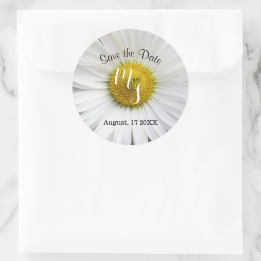 Elegant Daisy Runder Aufkleber (Tasche)