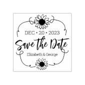 Elegant Daisy Save the Date Wedding Gummistempel (Prägung)