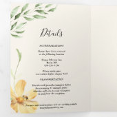 Elegant Daisy Trifold Einladung (Innen Erste Seite)
