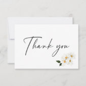 Elegant Daisy Watercolor Minimalist Wedding Dankeskarte (Vorderseite)