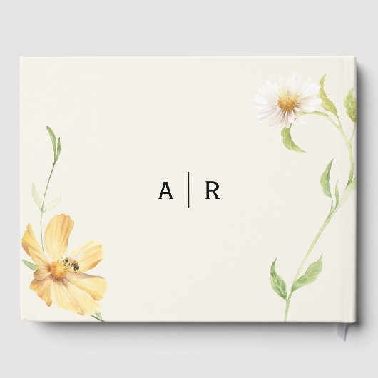 Elegant Daisy Wedding Gästebuch (Rückseite)