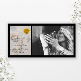Elegant Daisy Wedding Save the Date Foto Card