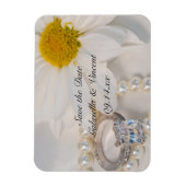 Elegant Daisy Wedding Save the Date Magnet (Vertikal)
