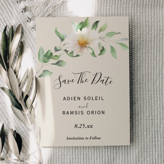 Elegant Daisy Wedding speichern das Datum Save The Date