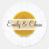 Elegant Daisy Wedding Stickers (Vorderseite)