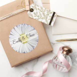 Elegant Daisy Wedding Stickers