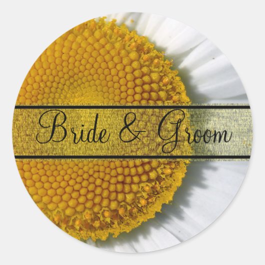 Elegant Daisy Wedding Stickers (Vorderseite)