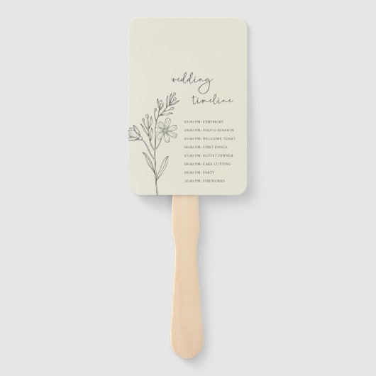 Elegant Daisy Wildblume Wedding Program Fächer (Rückseite)