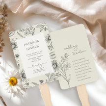 Elegant Daisy Wildblume Wedding Program