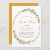 Elegant Daisy Wreath Garden Party Geburtstag Einladung (Vorne/Hinten)