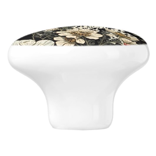 Elegant Dalmatian William Morris Inspired Keramikknauf (Seitenansicht)