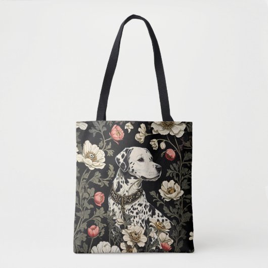 Elegant Dalmatian William Morris Inspired Tasche (Vorderseite)