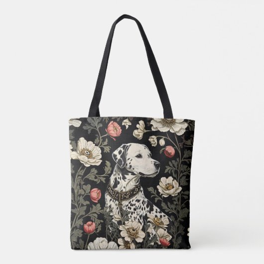 Elegant Dalmatian William Morris Inspired Tasche (Rückseite)
