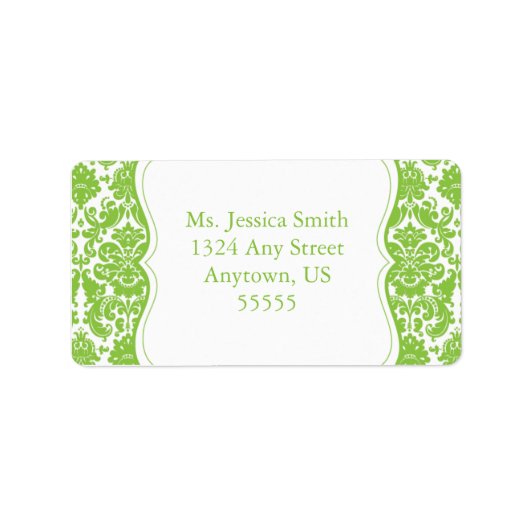 Elegant Damask Address Label Adressaufkleber (Vorne)
