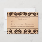 Elegant Damask Autumn Reverie Wedding RSVP Karte (Rückseite)