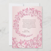 Elegant Damask Beige Wedding Danke Card (Rückseite)