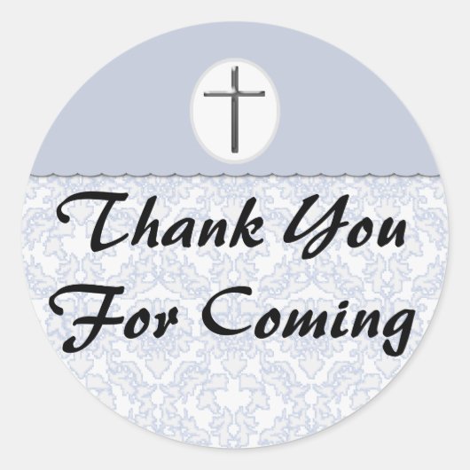 Elegant Damask Blue Sticker (Vorderseite)