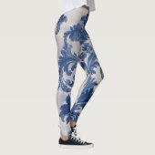 Elegant Damask Blue Toile de jouy Leggings (Rechts)