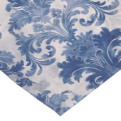 Elegant Damask Blue toile de jouy monogram Kurzer Tischläufer (Ecke)