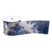 Elegant Damask Blue toile de jouy monogram Satinband (Spule)