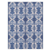 Elegant Damask Blue toile de jouy monogram Tischdecke (Vorderseite)